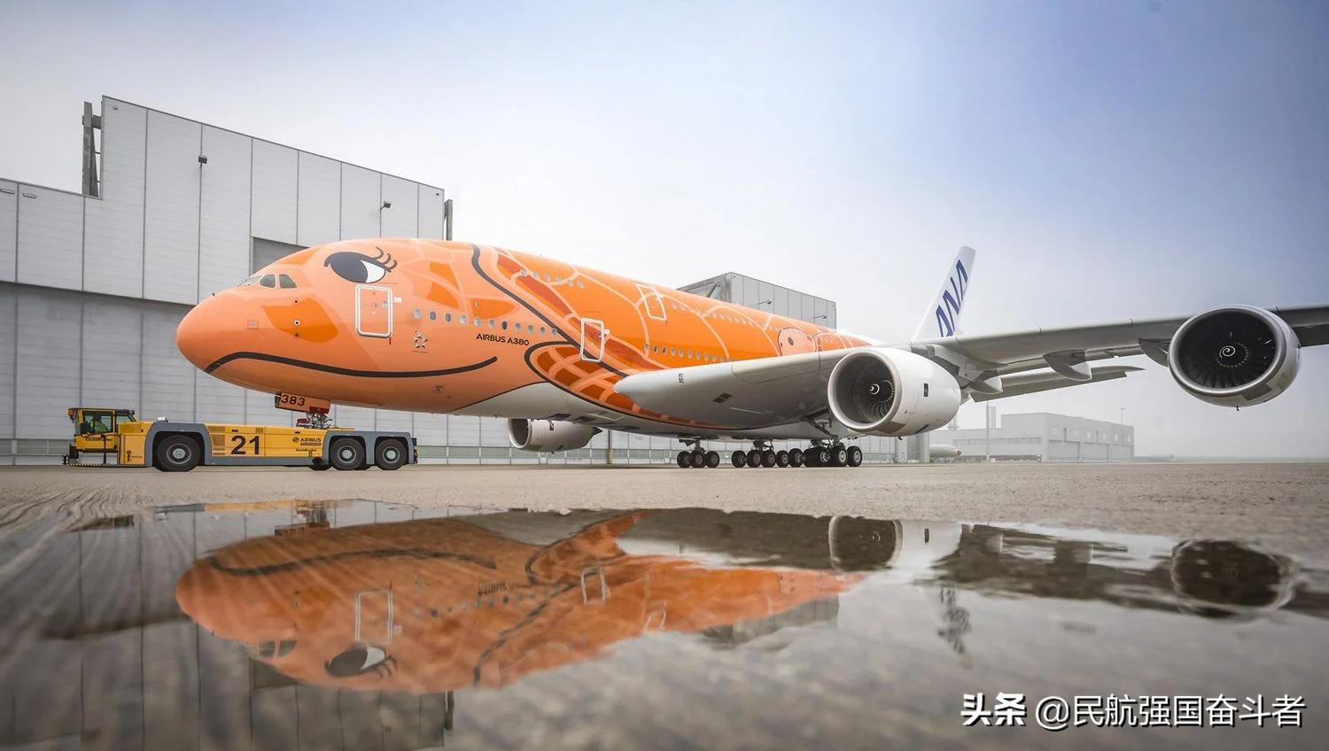 全日空航司的空客A380“变装”以庆祝世界海龟日