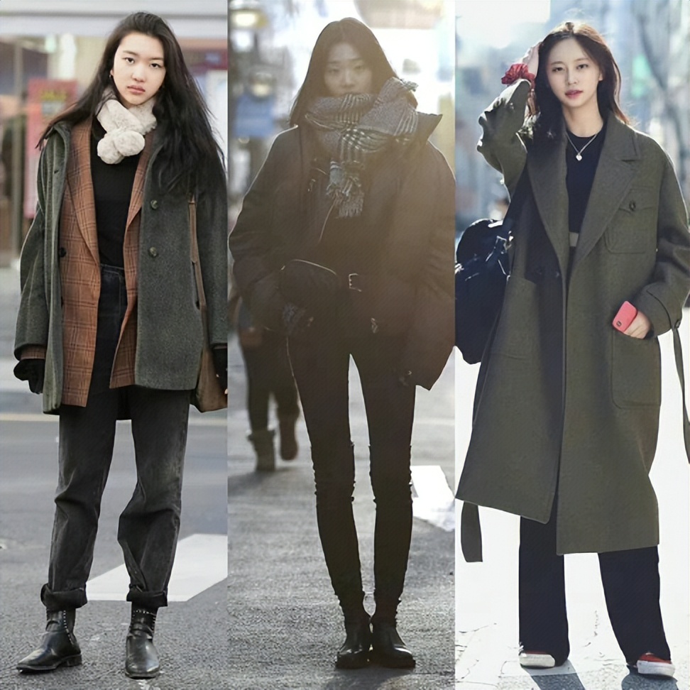 韩国小姐姐冬季最新穿搭街拍,又飒又美的韩国女孩街拍穿搭示范