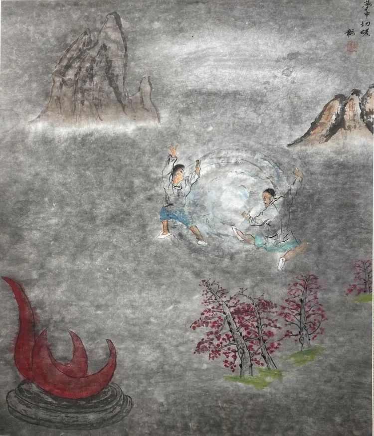 仁山智水山水画,仁山智水书法作品