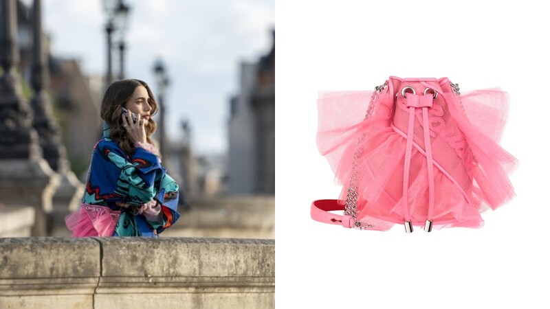 《艾蜜莉在巴黎2》Emily爱包盘点粉橘编织呼应渡假轻松氛围