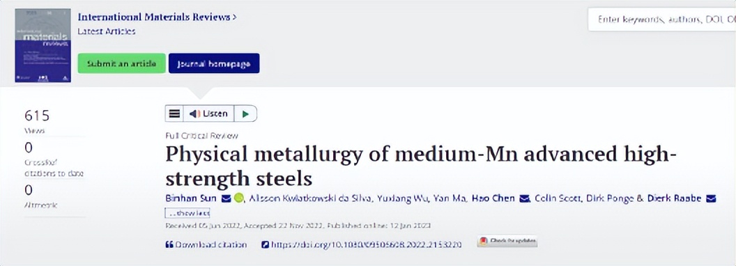 马普所顶刊综述：高强中锰钢的相变现象及其力学行为！