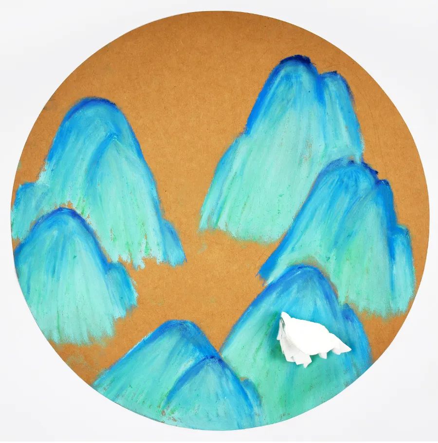 怎么用油画棒画千里江山图局部,千里江山图的河怎么用油画棒画