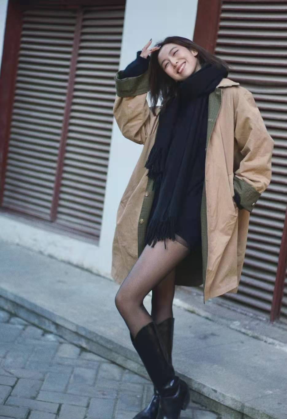 风衣里穿什么内搭好看,145-150矮个子粉色风衣雪纺内搭夏