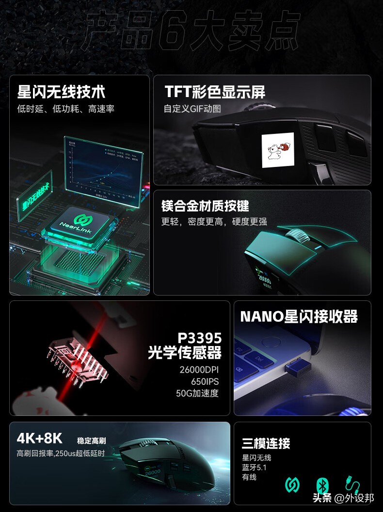 达尔优a980promax星闪动画,达尔优鼠标a950pro镁铝合金测评