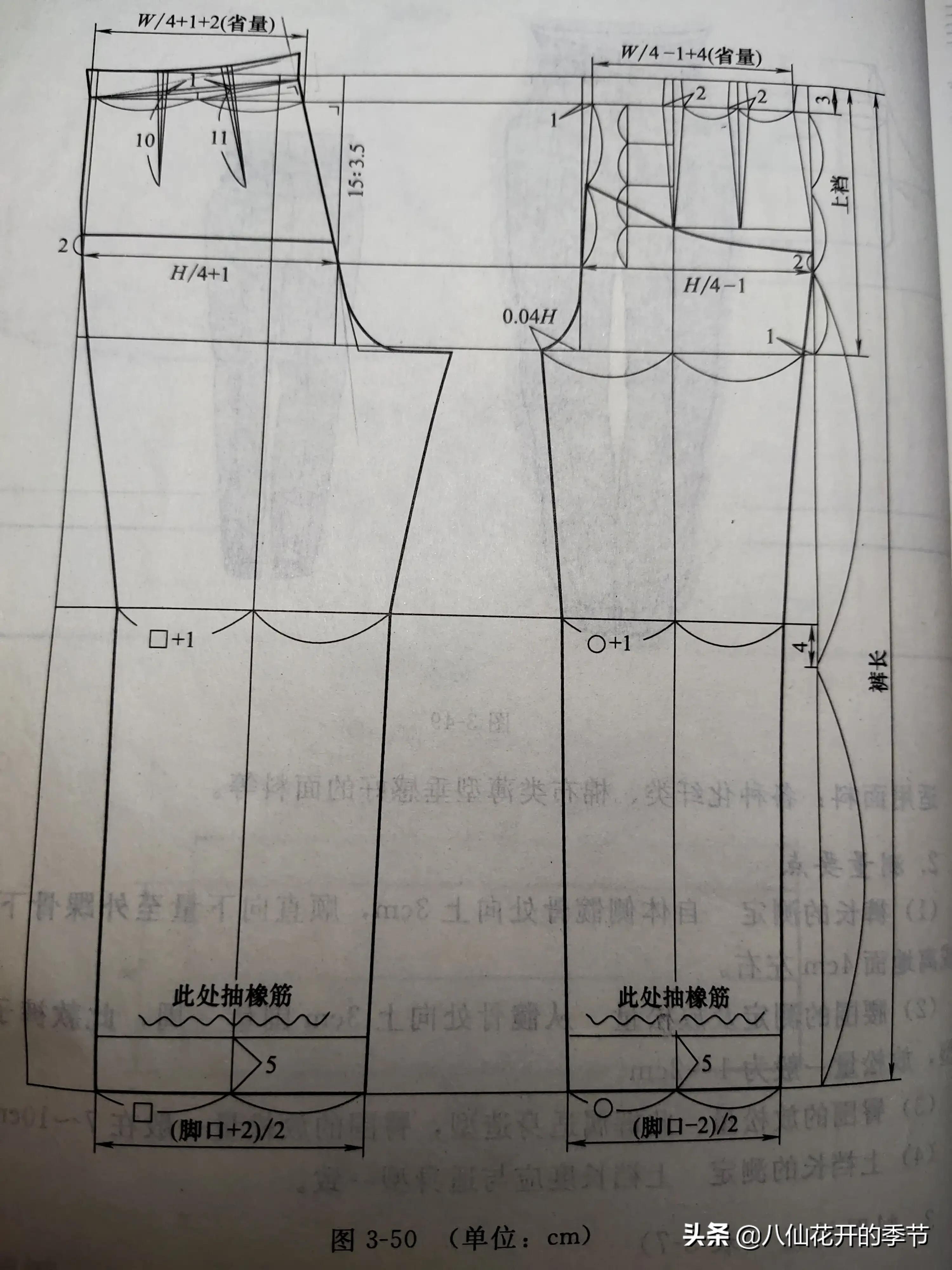 裤子的裁剪图结构分析,裤子的裁剪公式和图纸