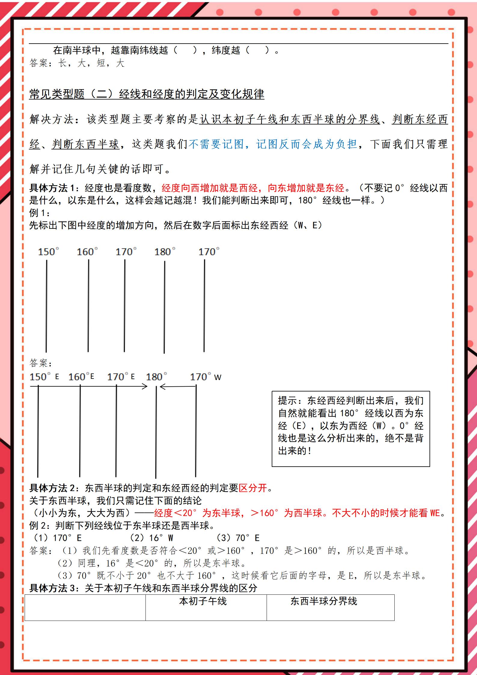初一上册地理重点复习资料,七年级上册地理世界的气候考点