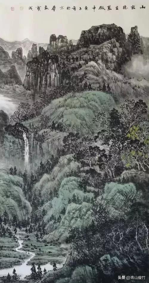 竖幅山水画图片大全精品,陈学良山水画精品欣赏40幅