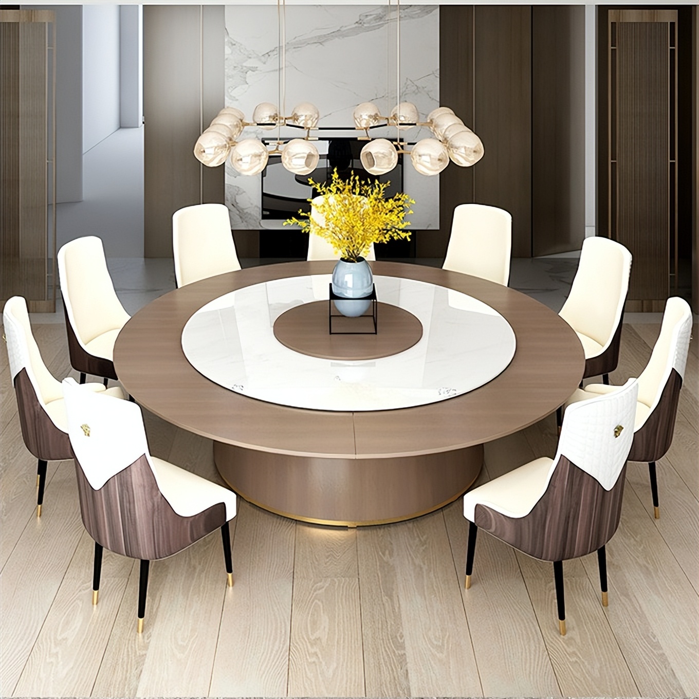 餐桌折叠可伸缩圆桌最新款可旋转,餐桌实木旋转伸缩圆桌