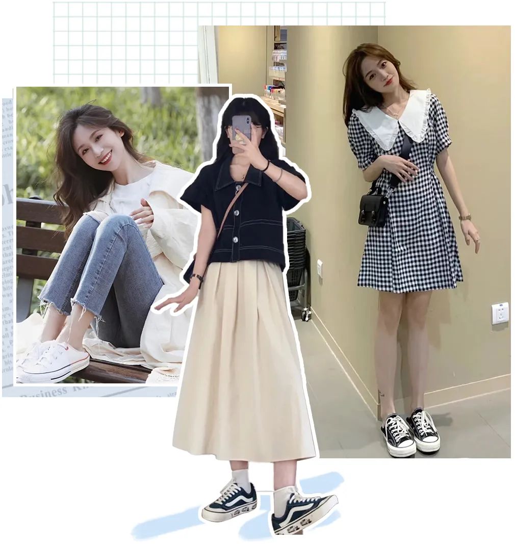 帆布鞋穿搭显瘦,时尚帆布鞋休闲百搭时髦又减龄