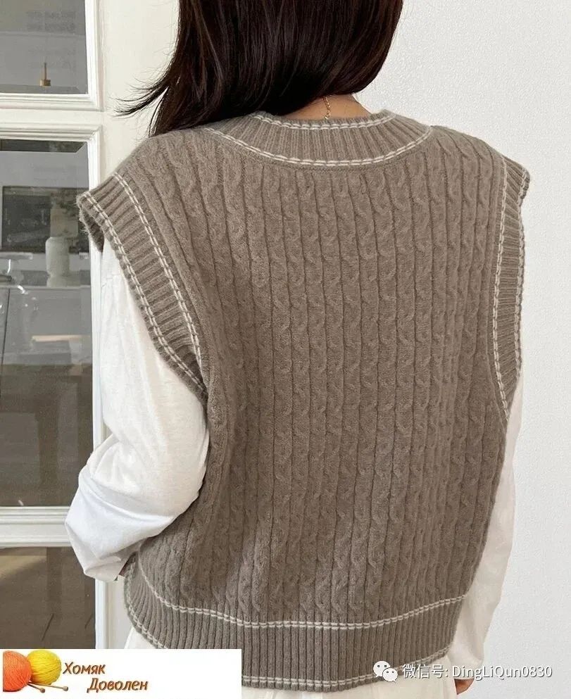 针织夹克无袖怎么搭,针织起来还很大气的三色夹克