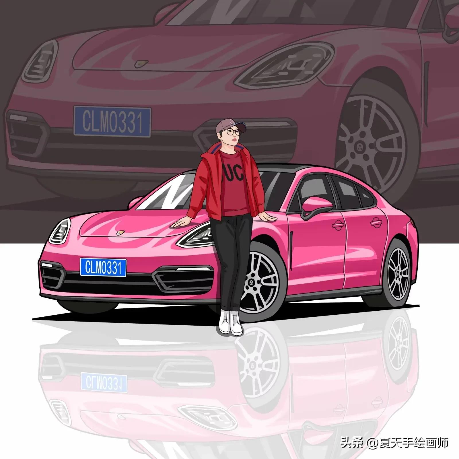 汽车头像手绘,帅气的汽车漫画头像