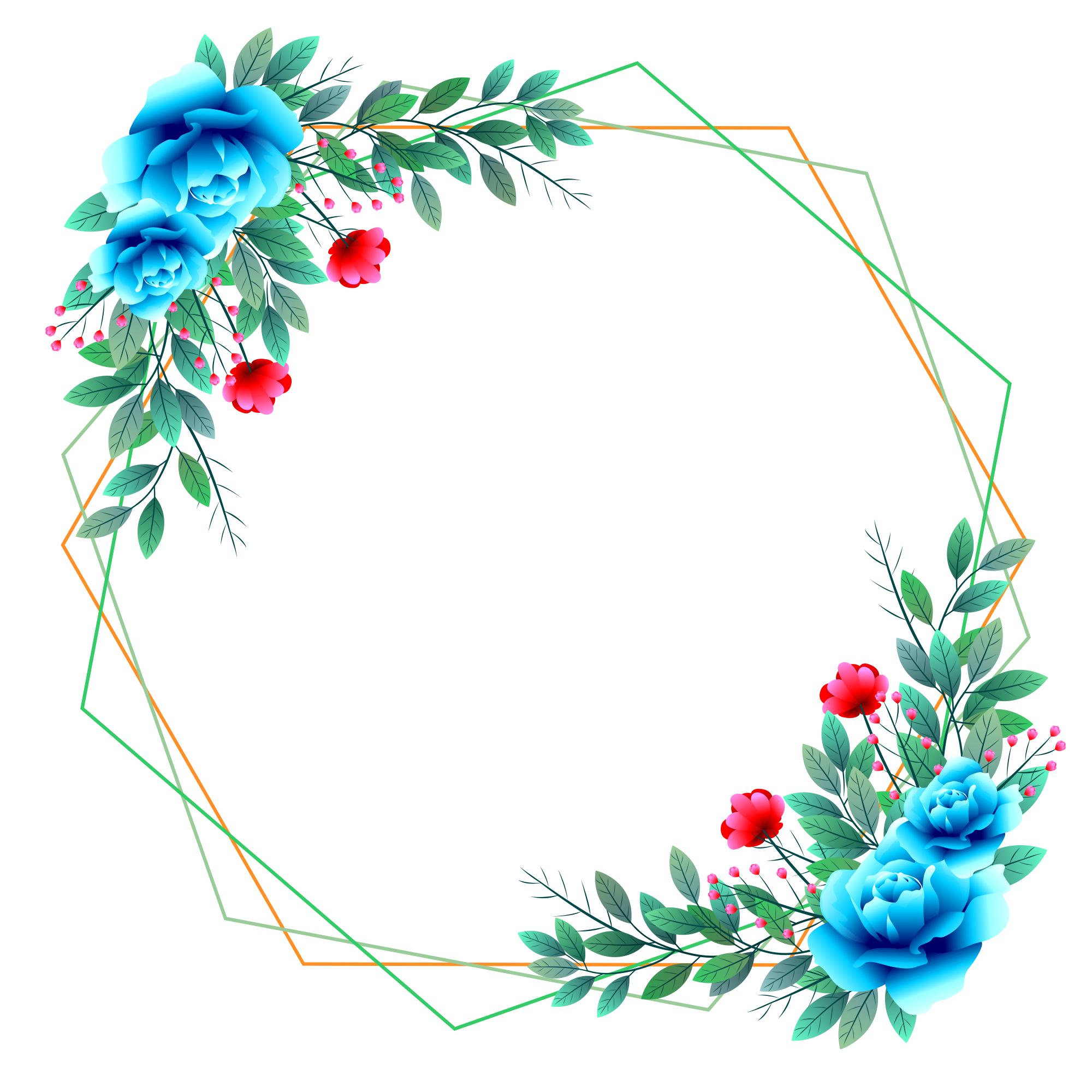 漂亮的彩色边框图片大全,好看的绿叶边框