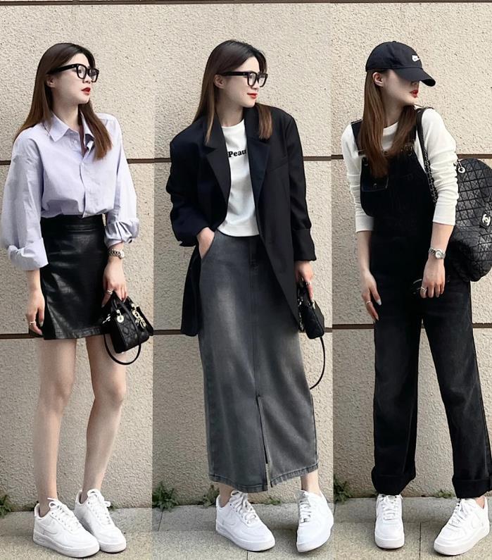 小白鞋搭配什么样的衣服好看,小白鞋搭配黑色连裤袜好看吗