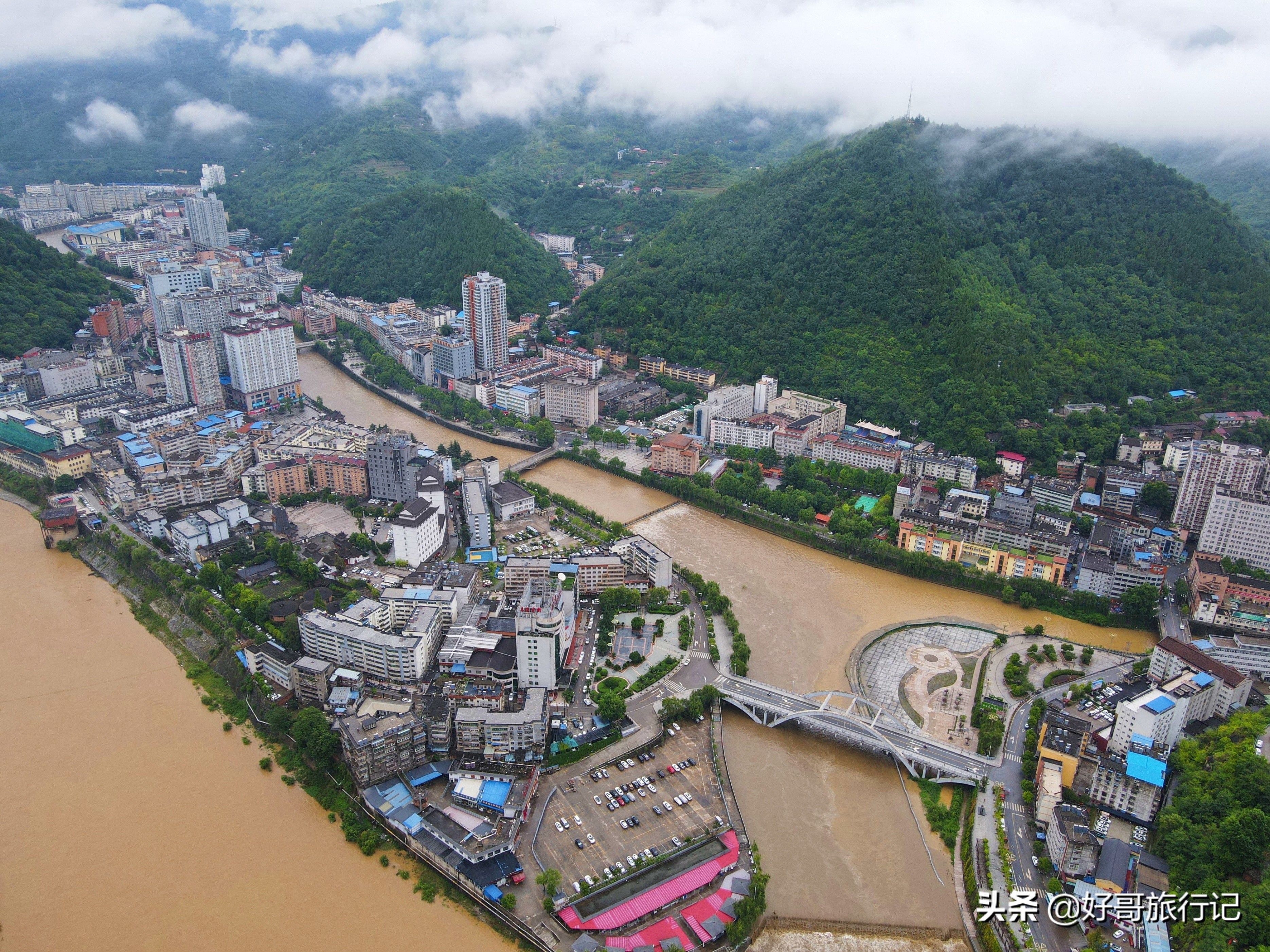 略阳两江交汇在哪里,略阳千里嘉陵江