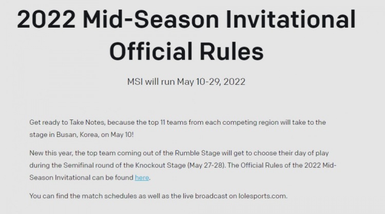 msi对抗赛赛程公布,msi对抗赛赛程规则