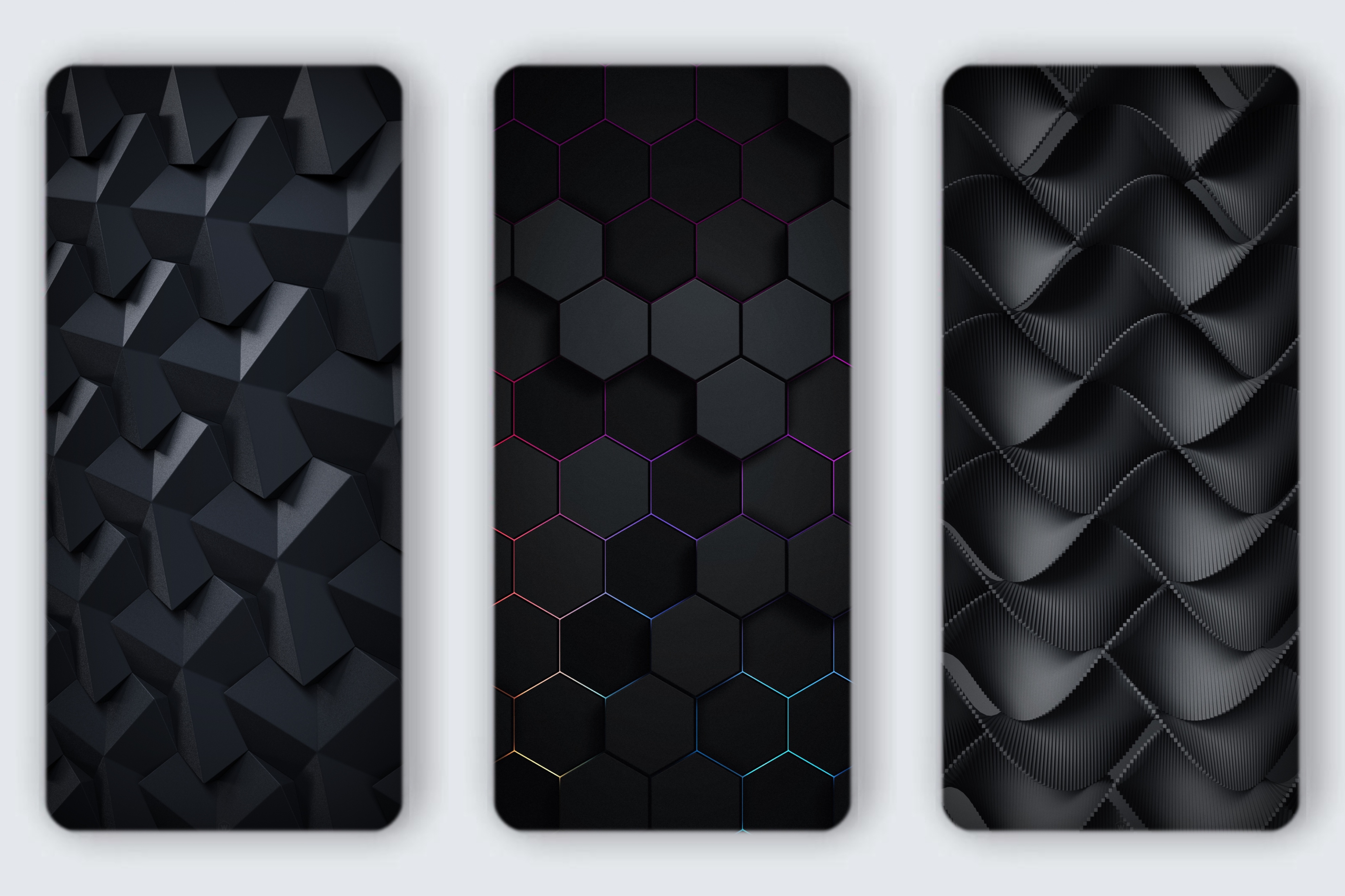 壁纸超清4k立体手机壁纸,曲面屏立体感超清黑色壁纸