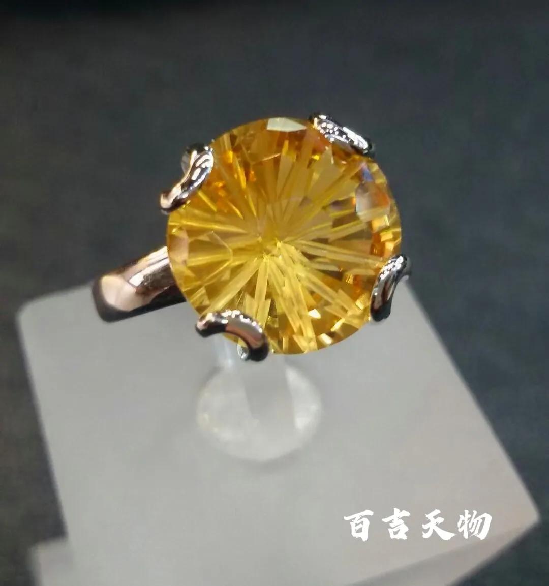 欧洲古董银镶透明水晶戒指,天然水晶石戒指图片