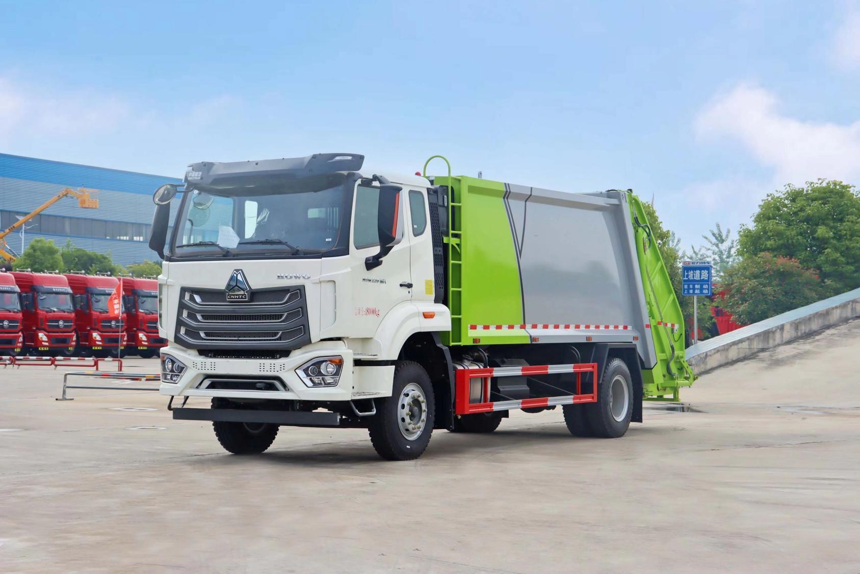 重汽豪沃九方压缩垃圾车,济南重汽豪沃垃圾车