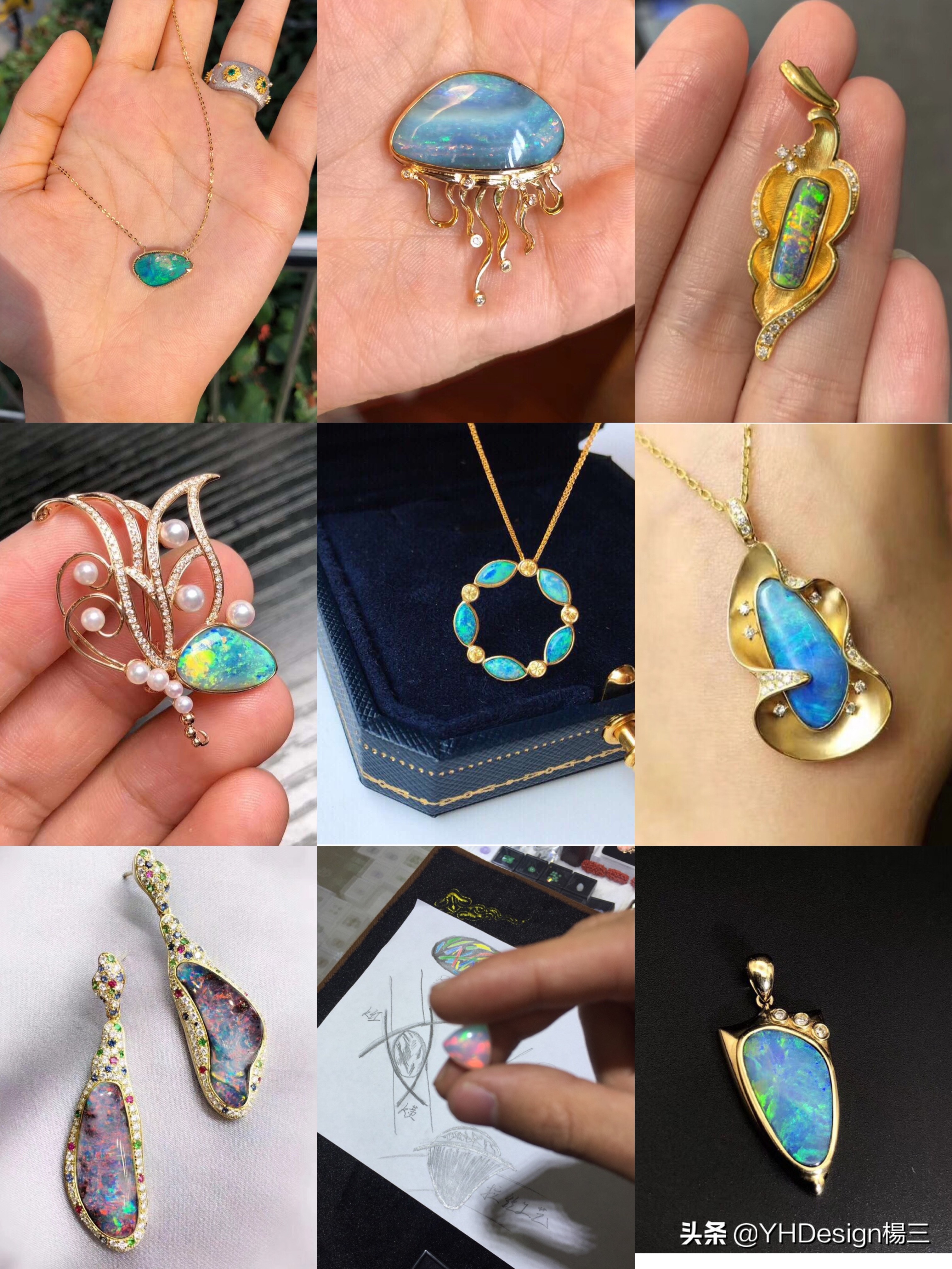 欧泊宝石五彩斑斓的黑,欧泊欣赏