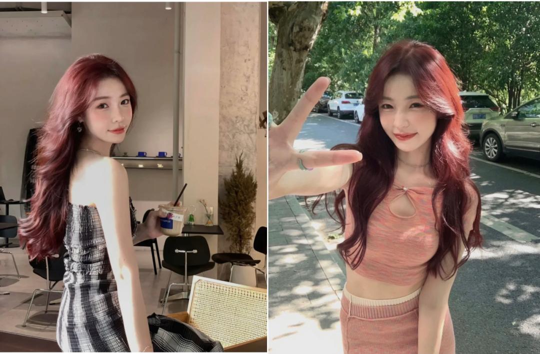 染完黑发以为很有气质,染红发颜值