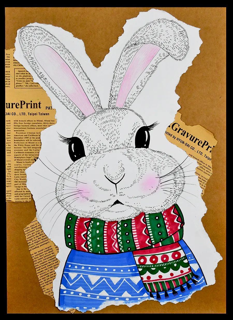 小兔子怎么画简单又可爱儿童画,兔年可爱儿童画小兔子提灯笼