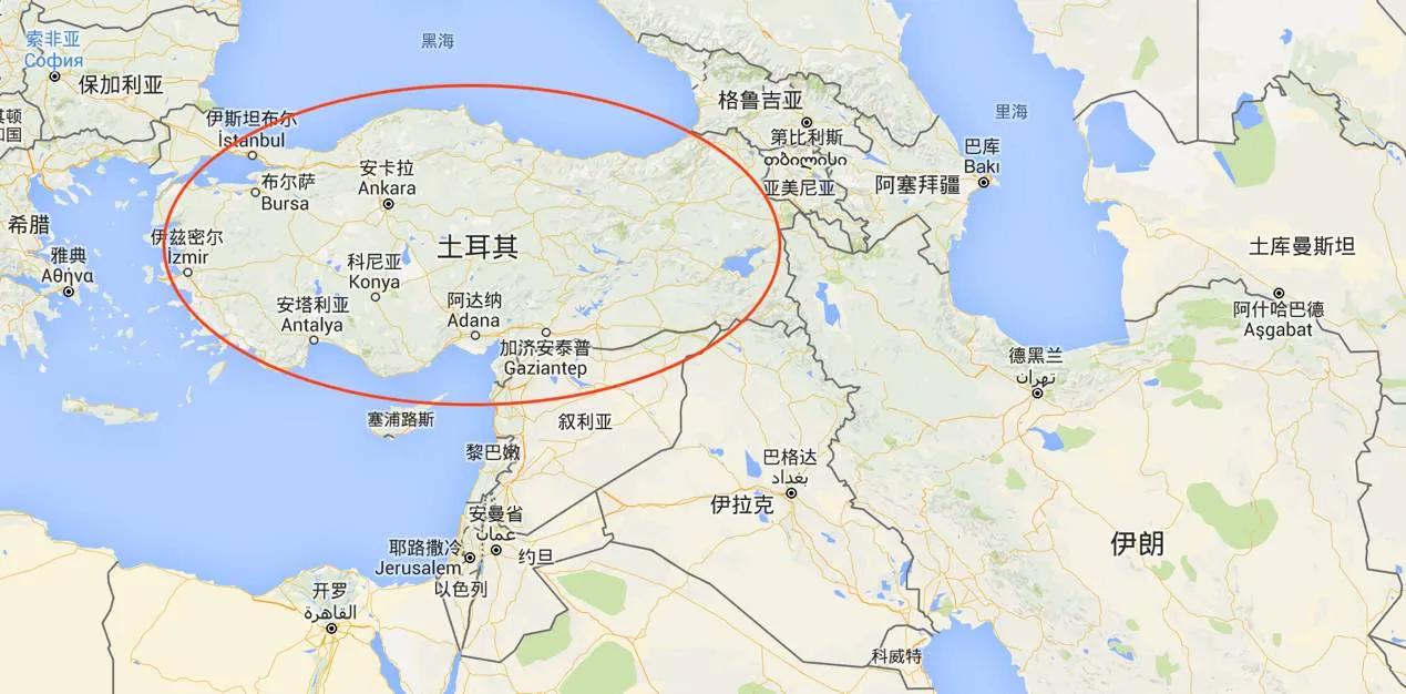 叙利亚土耳其沙特地形图,土耳其地理位置和地形图