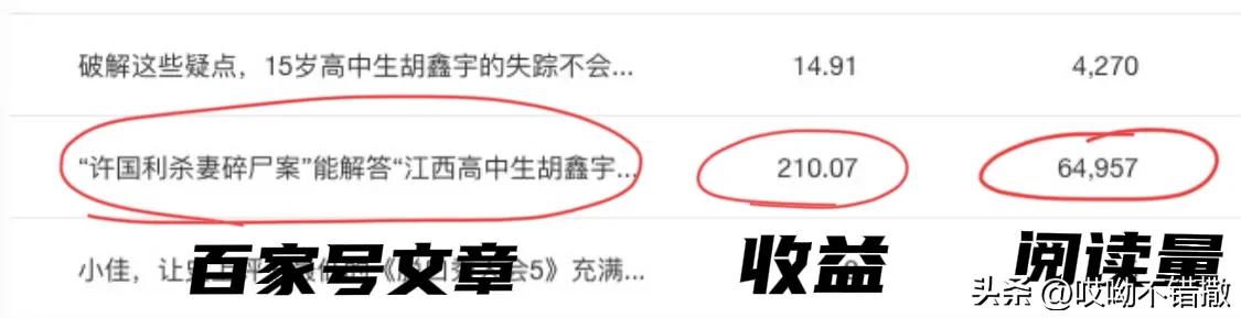 一篇文章收益达到100,一篇文章收益28000元