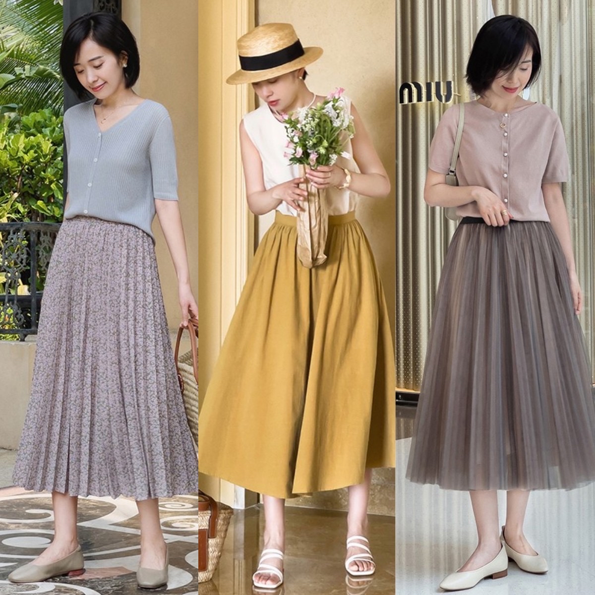 中袖春裙精致洋气又减龄,今年最流行什么样的春季套裙