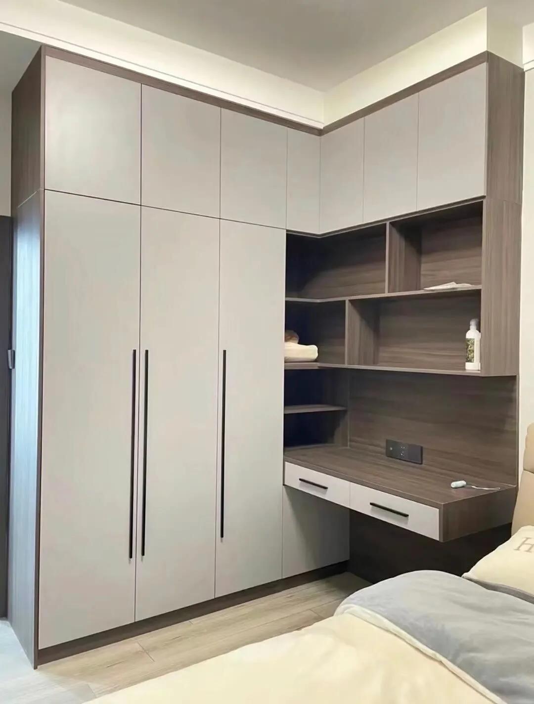 衣柜与学习桌一体效果图,衣柜学习桌一体柜成品