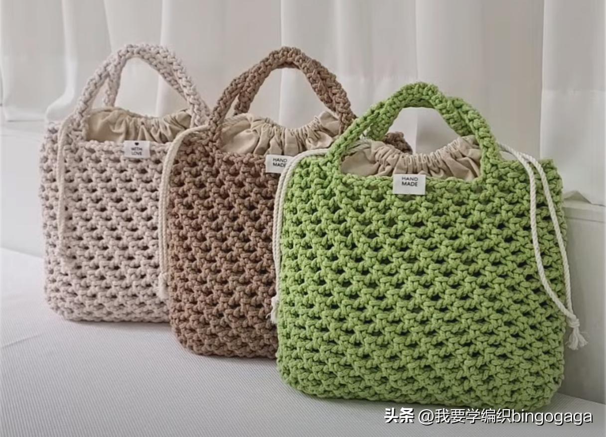 怎么钩夏手提包又好看,钩针夏天手提包图片视频