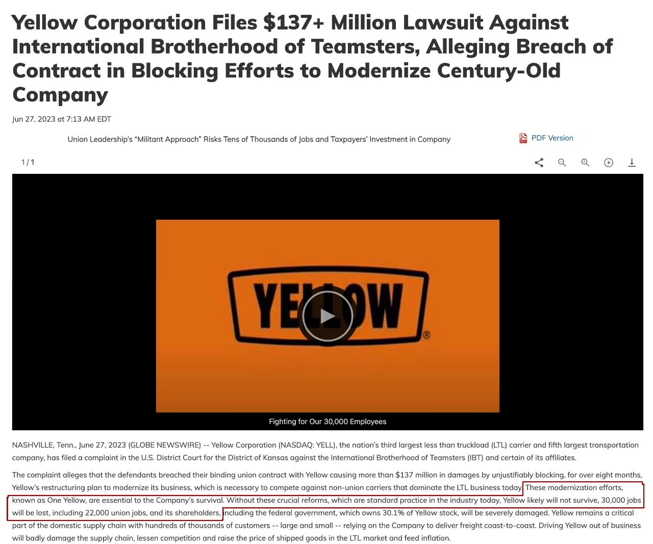 3万员工等待奇迹:百年零担巨头命悬一线,生还是死?