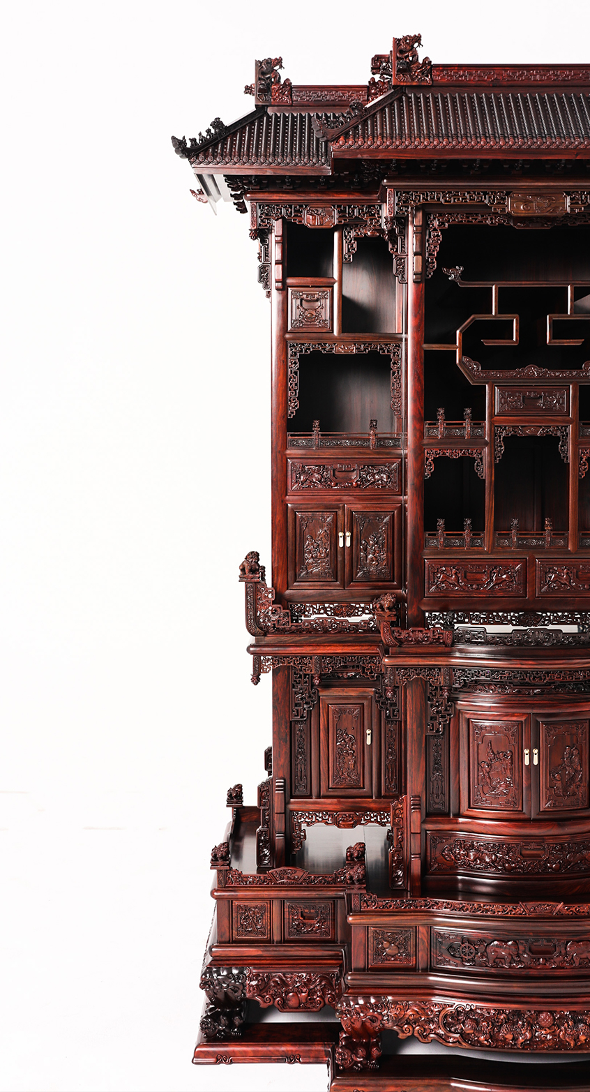 中国红木柜子图片大全,中式家具博古架摆放效果