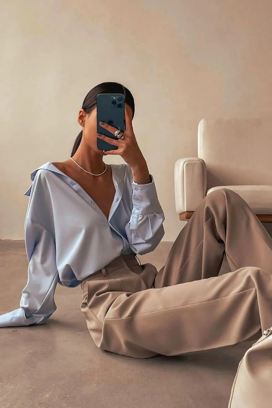 蓝色穿出秋冬高级感,蓝色穿出春天的高级感