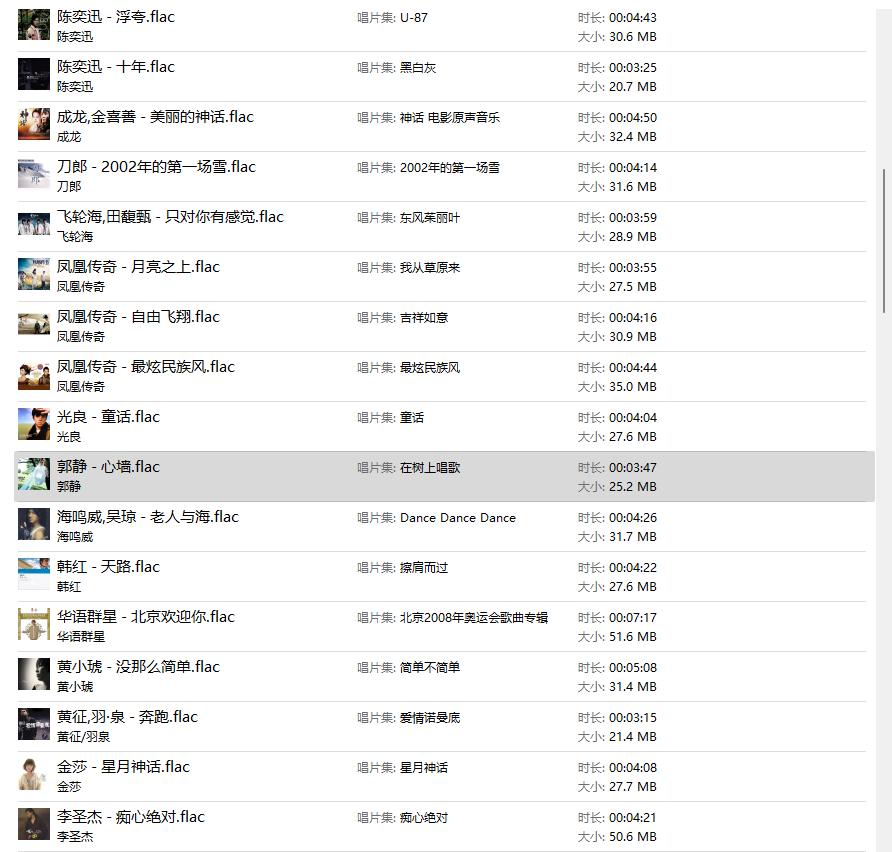 1993-2009华语音乐年终榜,华语2000-2009音乐排行