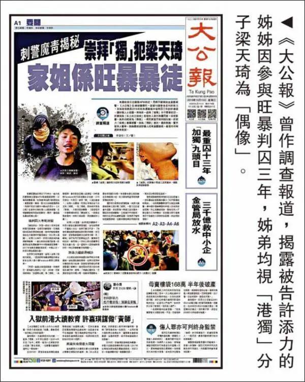 割伤港警颈部的暴徒，判了