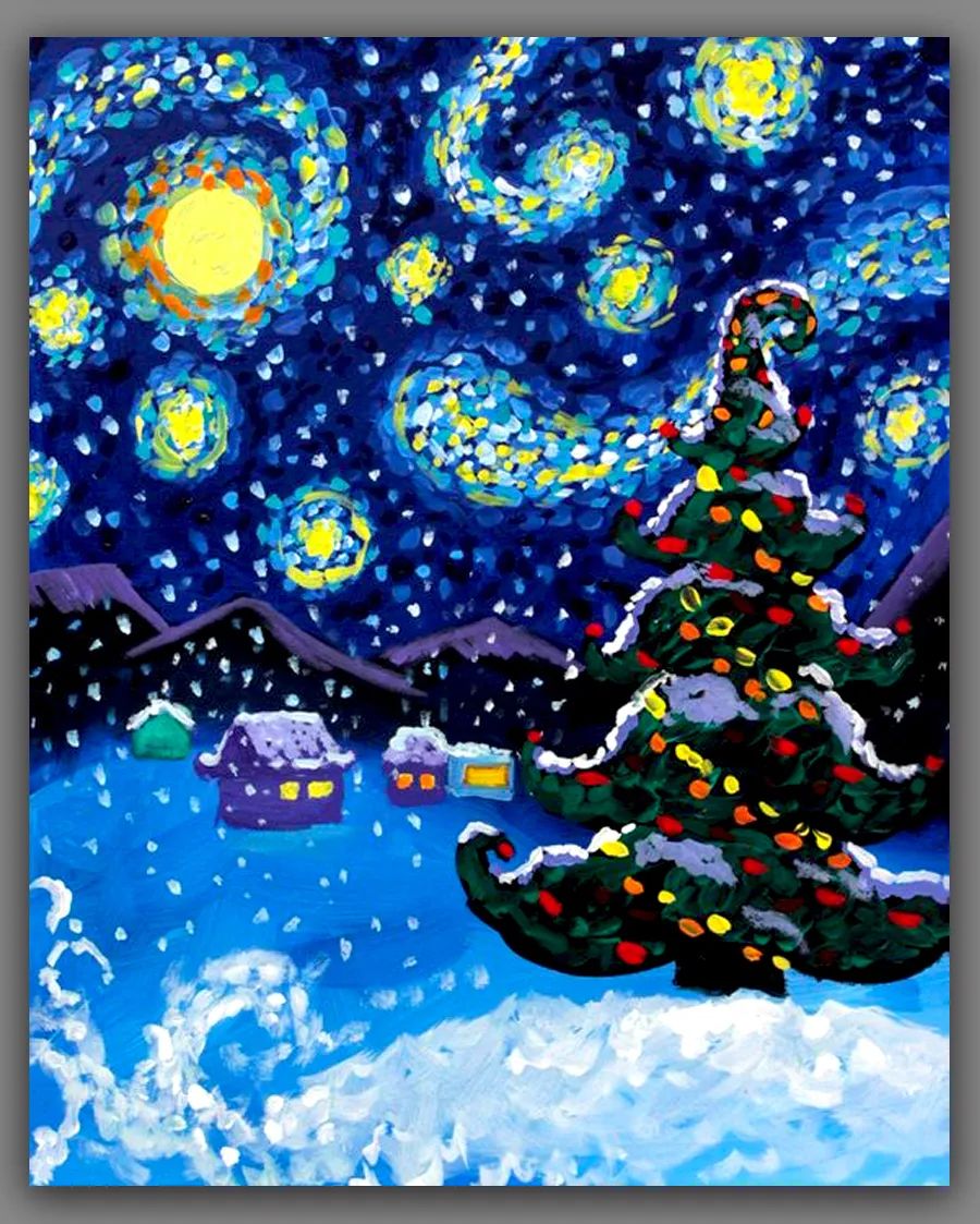 水粉画冬日初学简单雪人,冬日水粉画课件儿童6-12岁