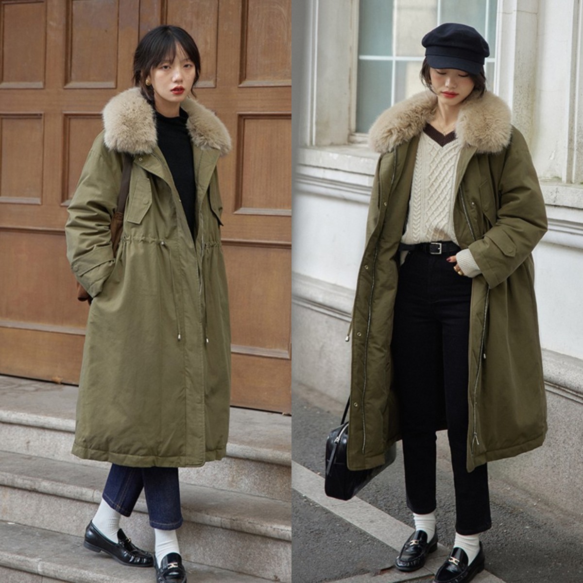 中年妈妈冬季宽松羽绒服搭配裙子,短款羽绒服搭配什么样的裙子好看