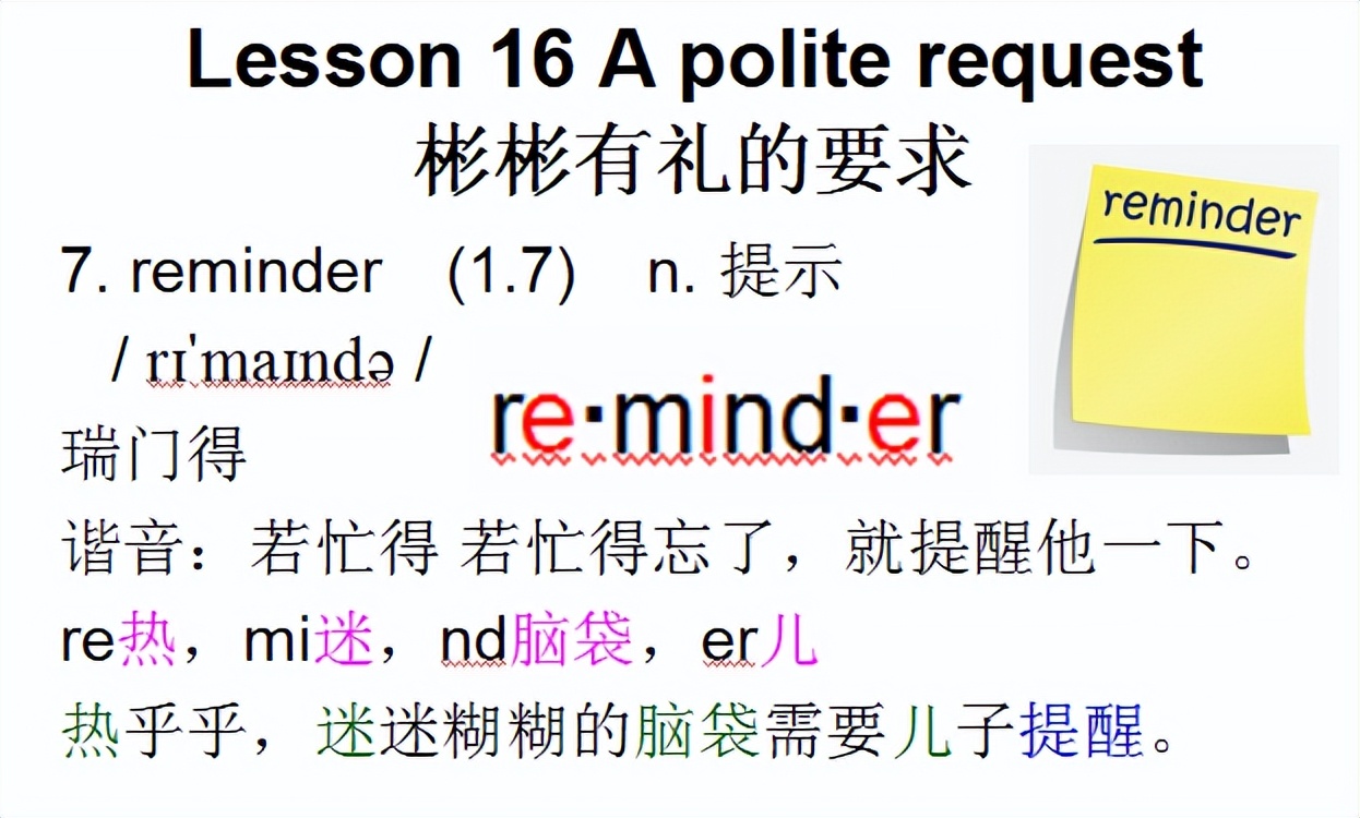 新概念二音标，Lesson16Apoliterequest彬彬有礼的要求