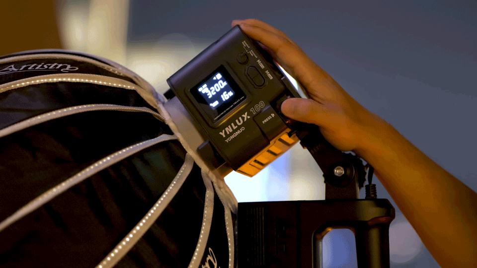 永诺ynlux100补光灯电池,永诺ynlux100pro使用教程