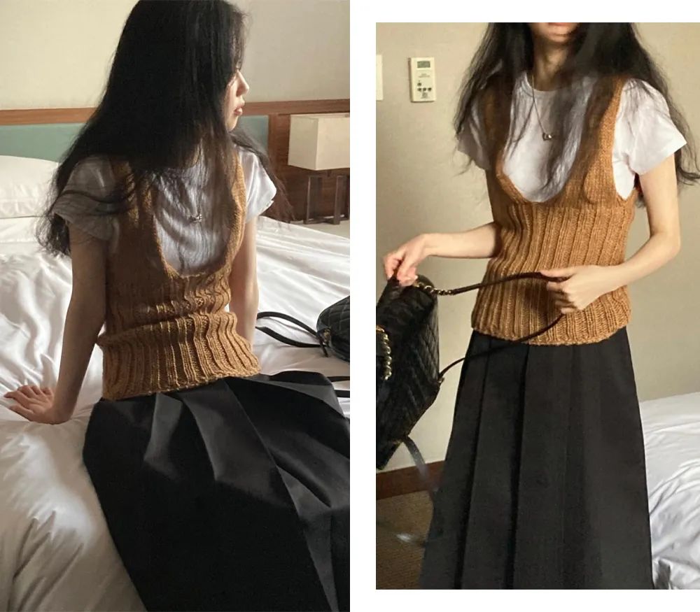 洋气时髦吊带针织,日系温柔风宽松慵懒新款针织