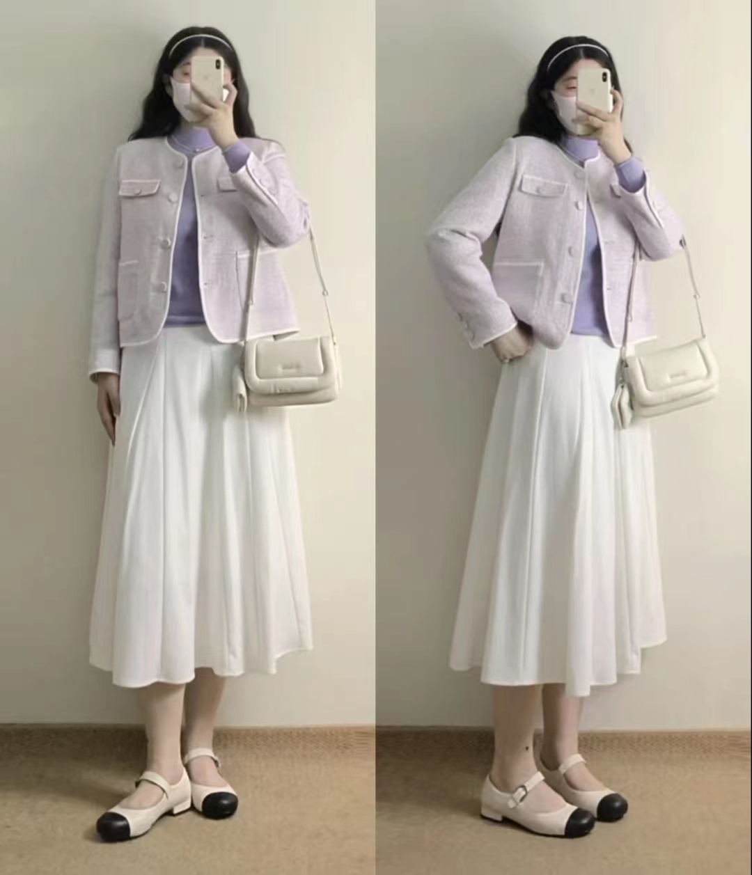 上宽下窄短外套搭配,今春正火的一种穿法叫短外套