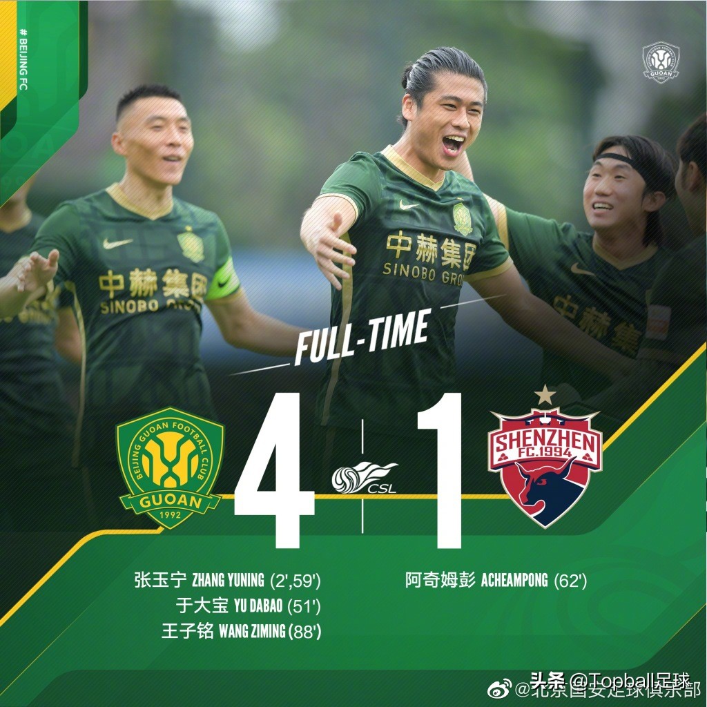 张玉宁三球大胜国安,国安锋线张玉宁无可替代