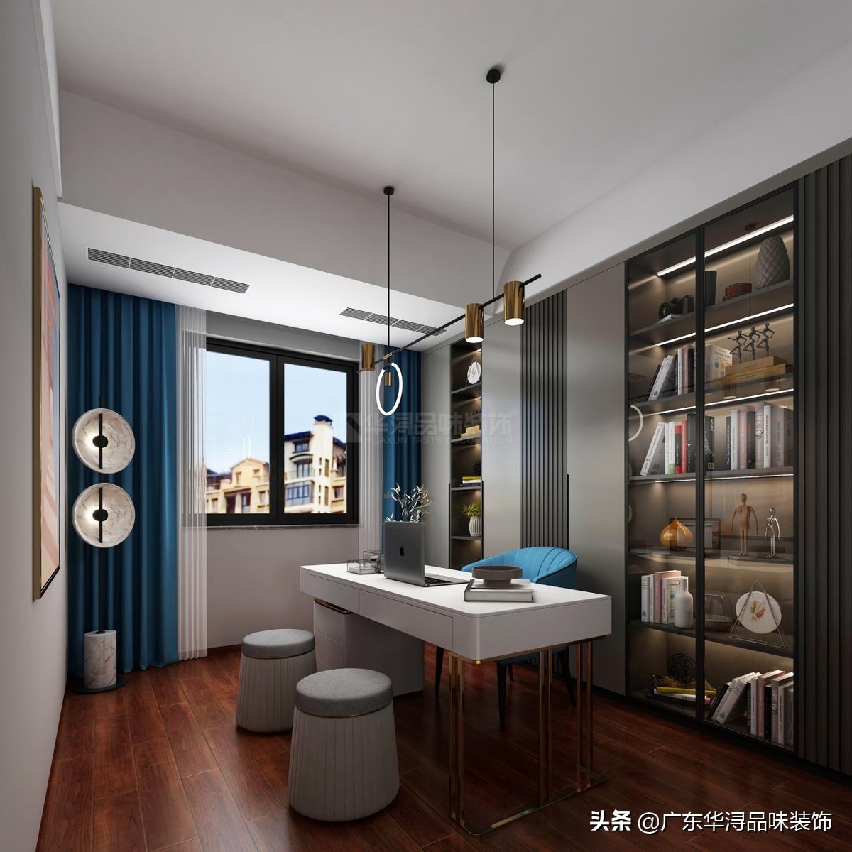 116平红色地板现代轻奢装修风格,140平轻奢木地板装修风格