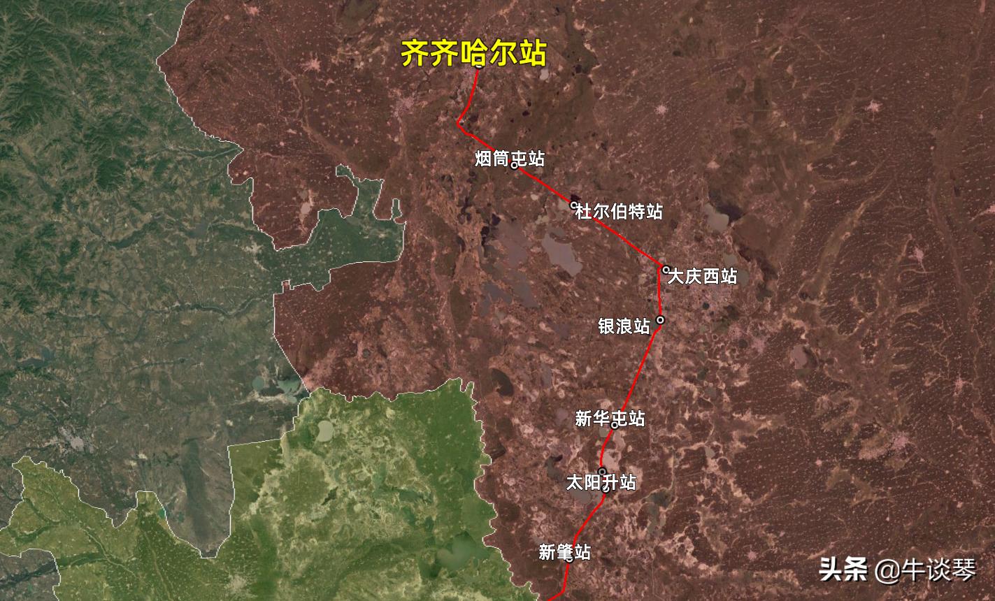 K50次列车运行线路图：齐齐哈尔开往浙江杭州，全程2893公里