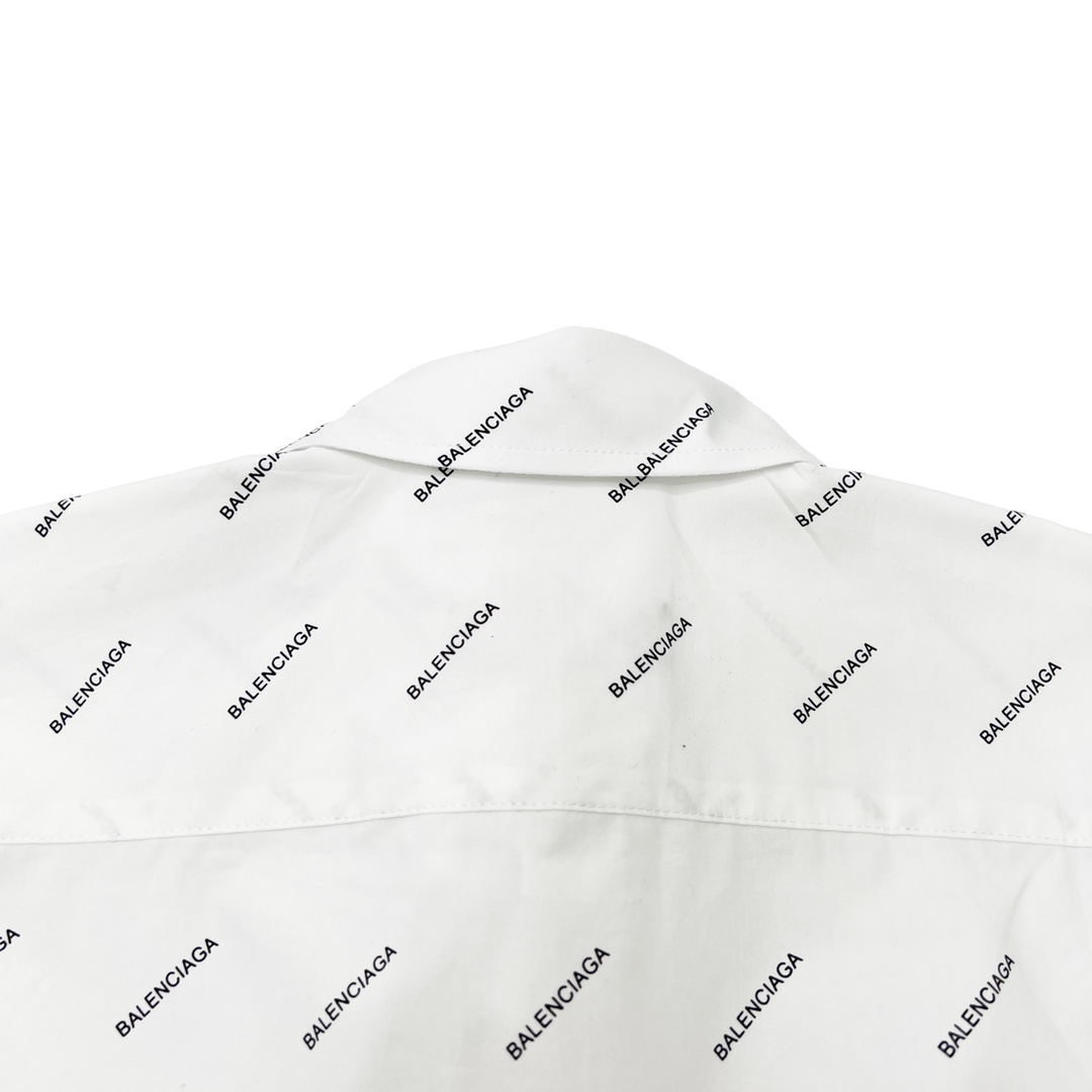BALENCIAGA巴黎世家经典斜纹弹幕满印长袖衬衫再也不单调完美还原
