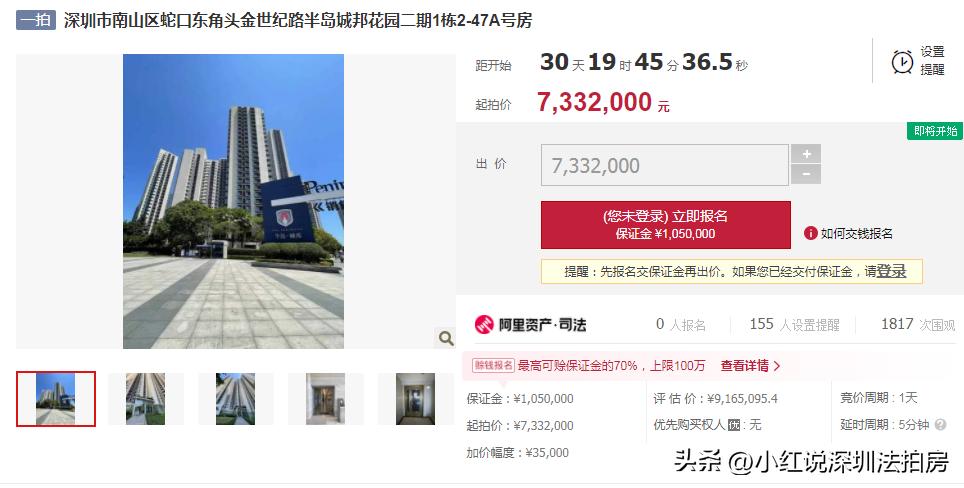 深圳半岛城邦法拍房,南山半岛城邦花园