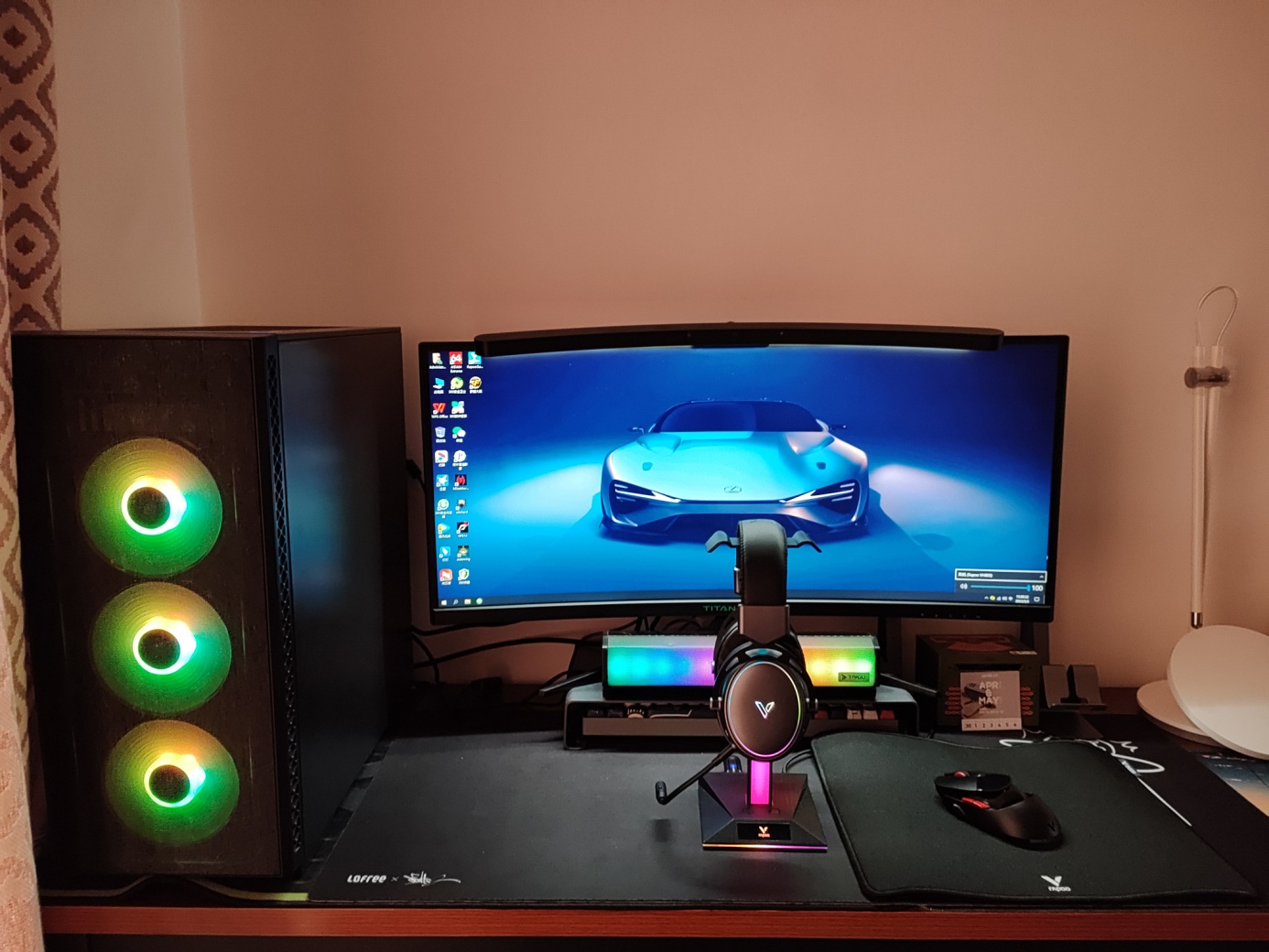 雷柏VH800双模无线RGB游戏耳机,头戴式耳机蓝牙雷柏vh800