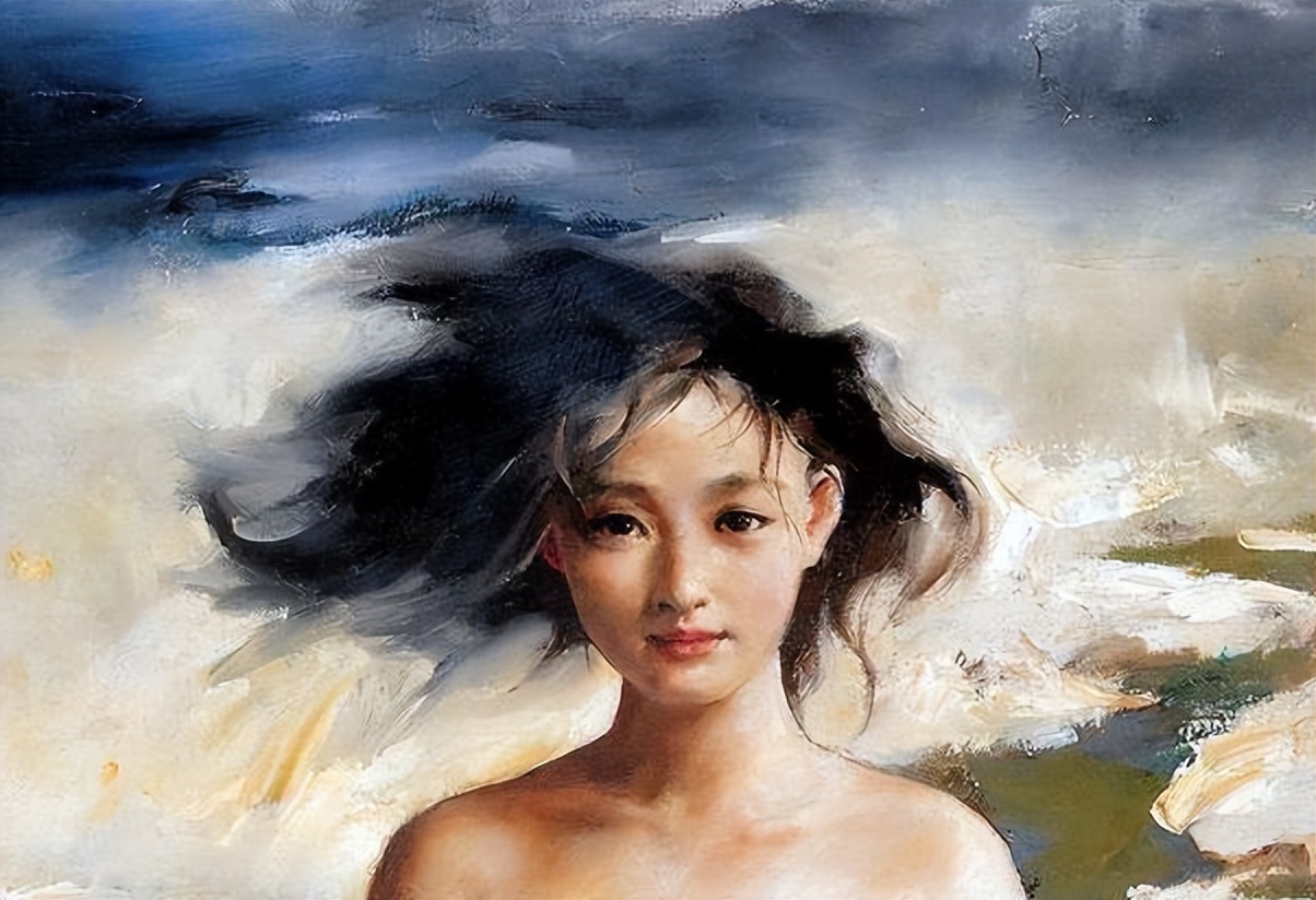 周迅年轻时做模特的油画,周迅的少女时代油画原图