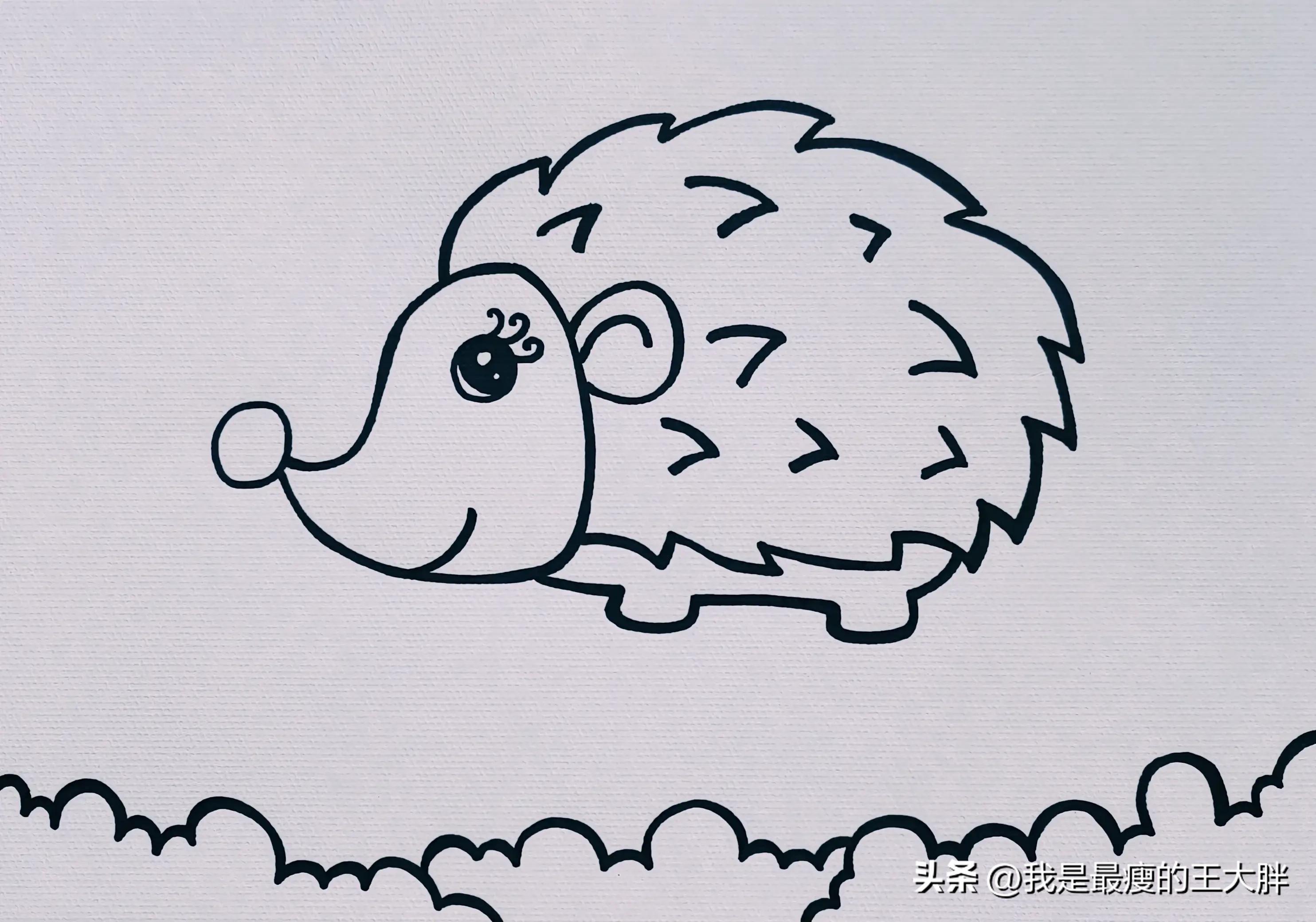 儿童画小刺猬的画法,小刺猬儿童画简笔画