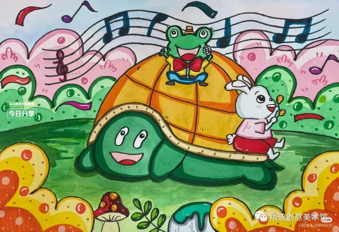 马克笔画儿童故事插画图,儿童简单马克笔绘画创意3-6岁